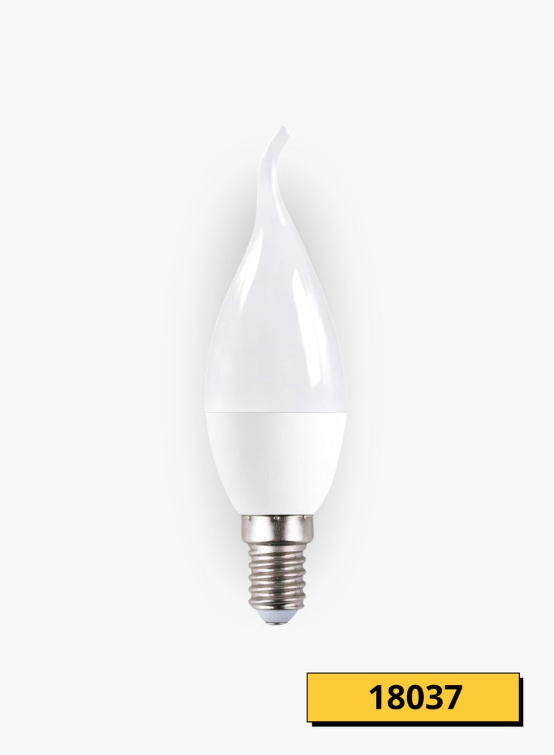 Happy Light 7W LED curved chandelier bulbs with E14 base, yellow light color - Image 1