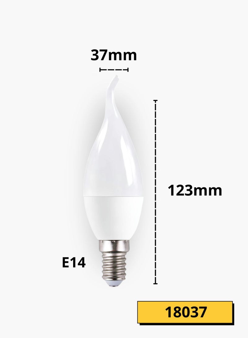 Happy Light 7W LED curved chandelier bulbs with E14 base, yellow light color - Image 2