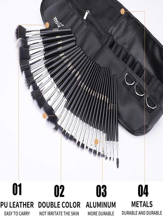 MSQ Makeup Brushes Set 29pcs Professional Cosmetics Brushes with Belt Waist Makeup Bag (Foundation, Powder, Creams, Liquids & Eye Brushes) for Women/Girls/Artists/Holiday gifts/travel - Image 5