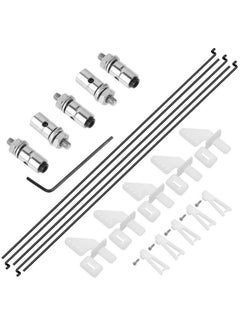 20Pcs Nylon Control Horns 20X11Mm + 1.2X21Mm Clevis + Pushrod Connector Linkage Stopper 1.3Mm + 1.2 X 180Mm Steel Z Style Pushrods Parts For Rc Airplane Plane