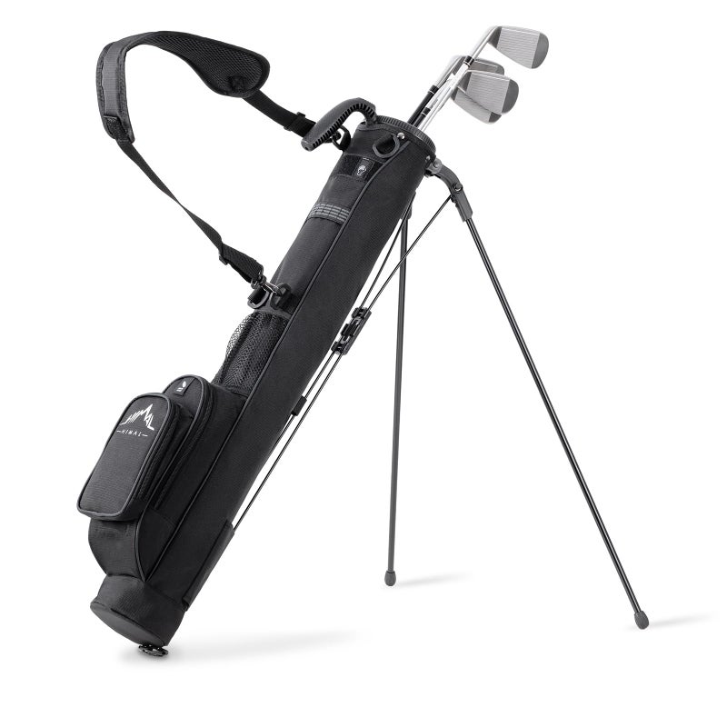 UNIHIMAL Golf Lightweight Stand Carry Bagâ€“ Easy to Carry and Durable Pitch n Putt Golf Bag for The Driving Range, Par 3 and Executive Coursesâ€“31.5 inches Tall (Black) - Image 1