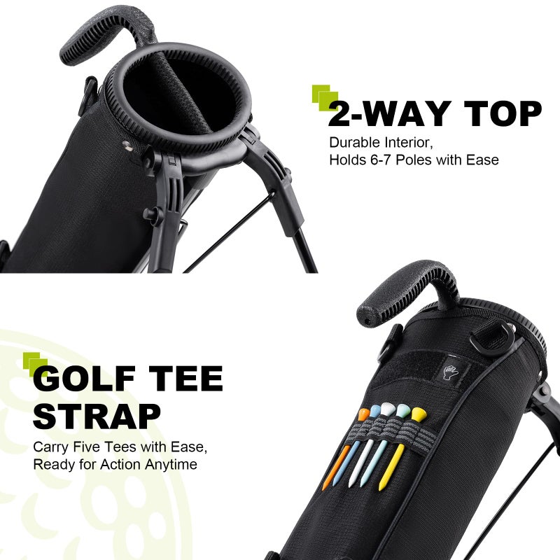 UNIHIMAL Golf Lightweight Stand Carry Bagâ€“ Easy to Carry and Durable Pitch n Putt Golf Bag for The Driving Range, Par 3 and Executive Coursesâ€“31.5 inches Tall (Black) - Image 5