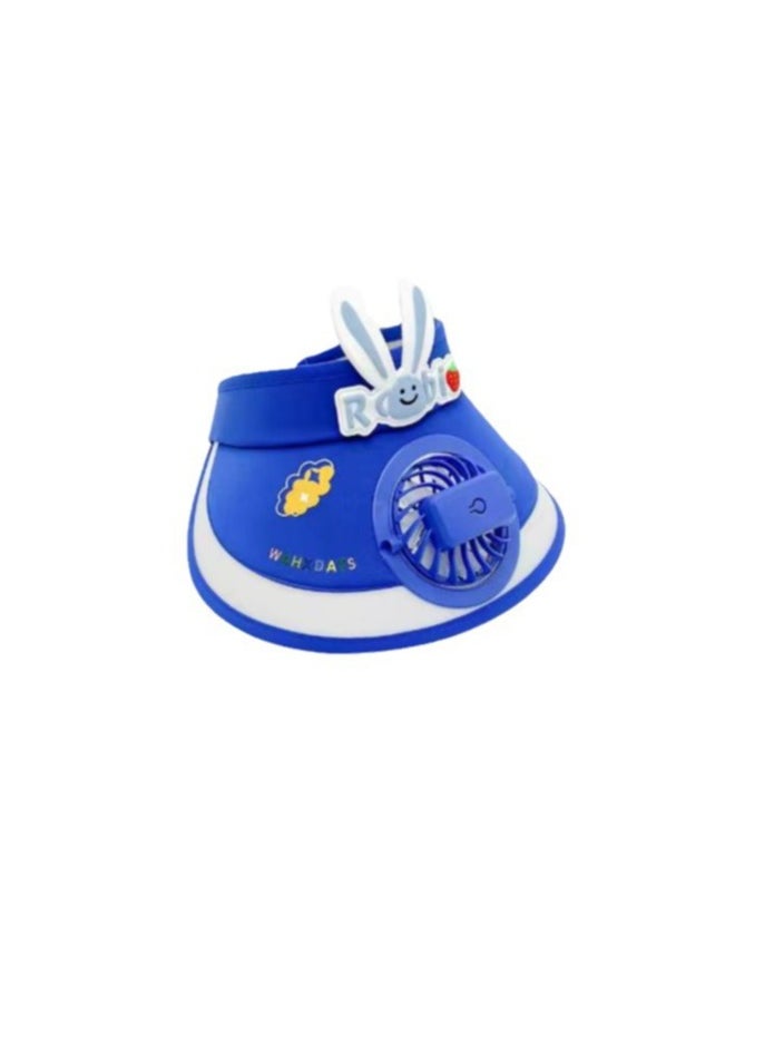 Generic Children's large eave hollow roof sunshade charging fan cap 