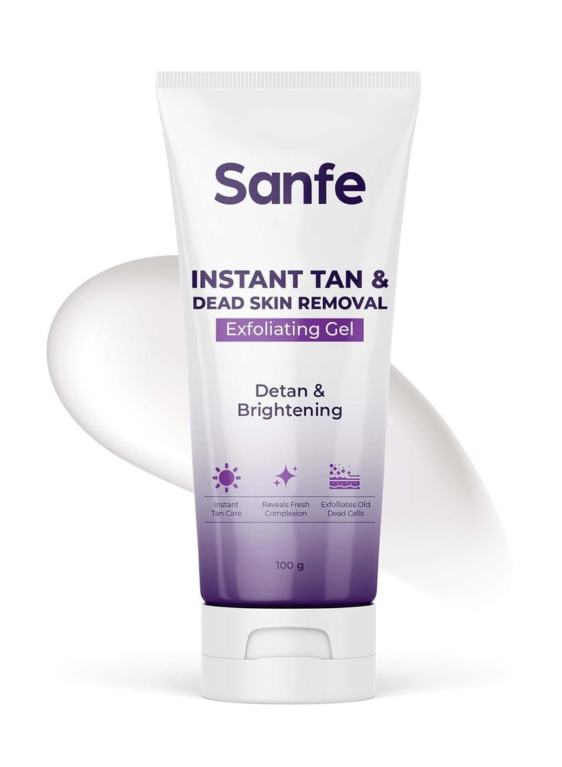 Sanfe Instant Tan Removal Dead Skin Exfoliating Gel AHA Smooth Bright Skin 100g - Image 1