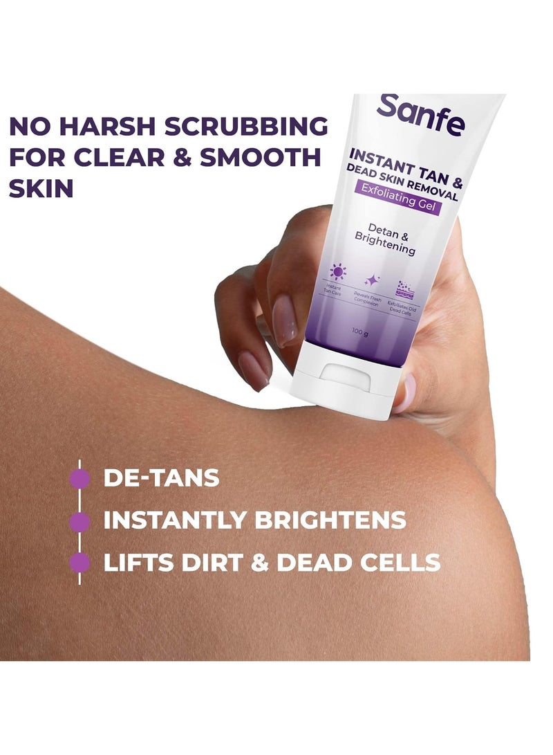 Sanfe Instant Tan Removal Dead Skin Exfoliating Gel AHA Smooth Bright Skin 100g - Image 4