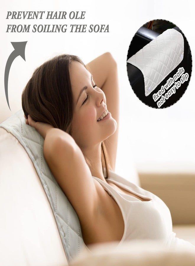 بانيلي غطاء مسند رأس كرسي الاسترخاء من بانيلي، قطعتان، واقي مسند رأس كرسي الاسترخاء، غطاء أريكة كرسي الاسترخاء، أغطية رأس كرسي الاسترخاء، واقي رأس الأريكة، واقي أثاث لأغطية أريكة كرسي الاسترخاء (بيج) - Image 4