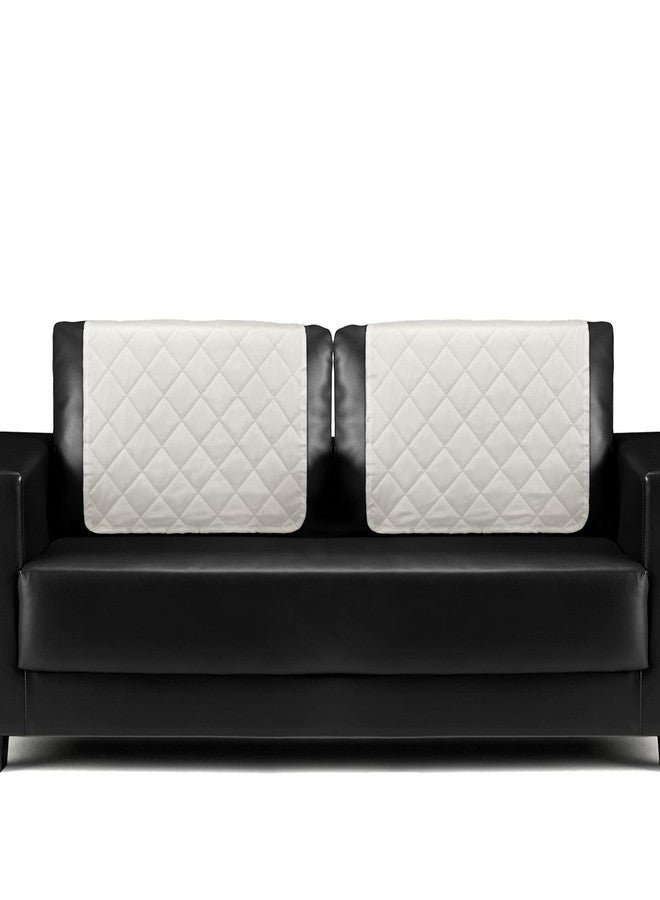 بانيلي غطاء مسند رأس كرسي الاسترخاء من بانيلي، قطعتان، واقي مسند رأس كرسي الاسترخاء، غطاء أريكة كرسي الاسترخاء، أغطية رأس كرسي الاسترخاء، واقي رأس الأريكة، واقي أثاث لأغطية أريكة كرسي الاسترخاء (بيج) - Image 1