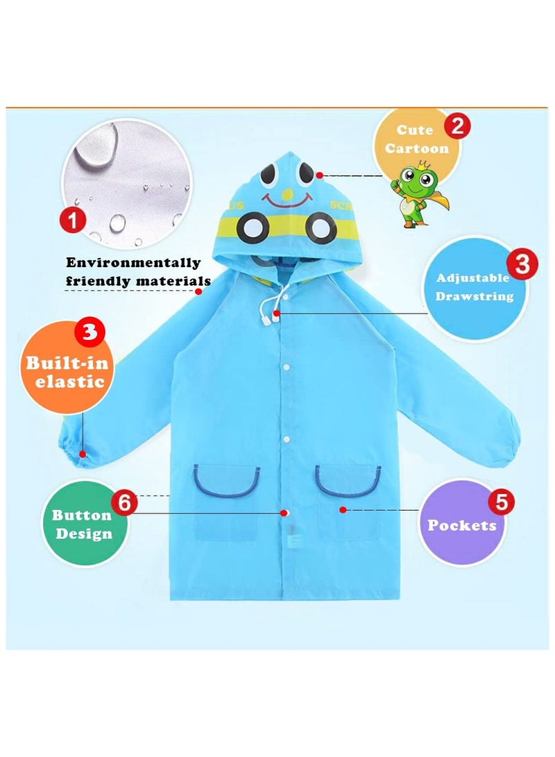 غنافوتو معاطف مطر للأطفال، أطفال، معاطف مطر للأطفال، معطف مطر خفيف الوزن للأطفال، معطف خفيف الوزن للأطفال، معطف واق من المطر، معطف واق من المطر، أزرق - Image 5