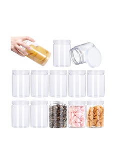 Slime Storage Favor Jars, Clear Plastic Containers With Clear Lids For DIY Slime Making, Plastic Containers for Candy Cylinders, Display and Showcasing, Storage Organizer 12Pcs 250ml