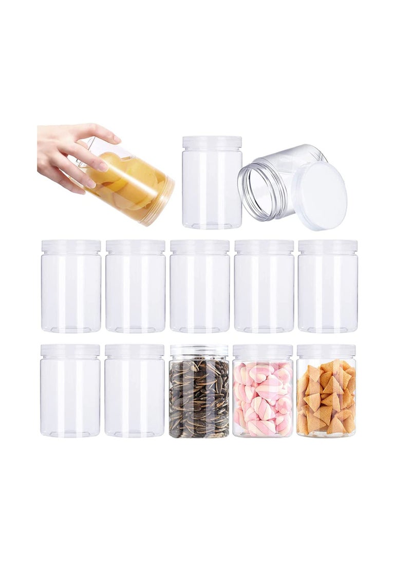 SYOSI Slime Storage Favor Jars, Clear Plastic Containers With Clear Lids For DIY Slime Making, Plastic Containers for Candy Cylinders, Display and Showcasing, Storage Organizer 12Pcs 250ml  - Image 1