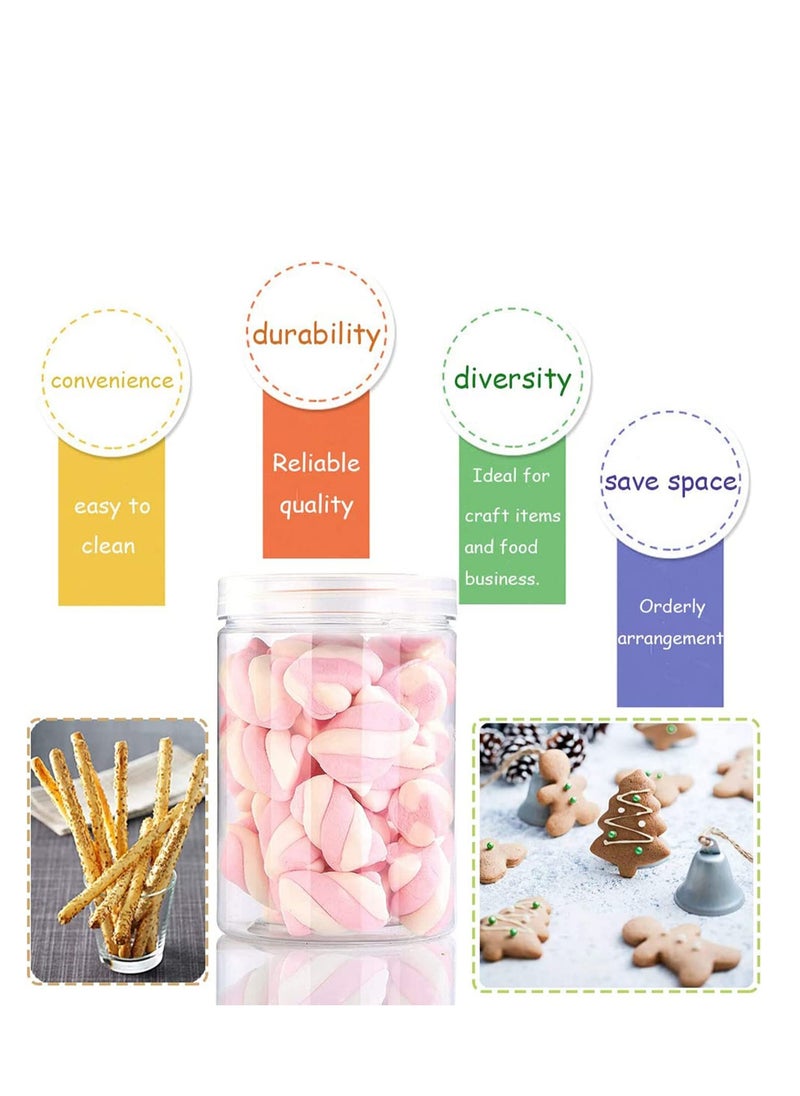 SYOSI Slime Storage Favor Jars, Clear Plastic Containers With Clear Lids For DIY Slime Making, Plastic Containers for Candy Cylinders, Display and Showcasing, Storage Organizer 12Pcs 250ml  - Image 3