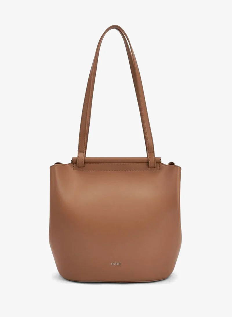 Celeste Solid Shoulder Bag With Double Handle