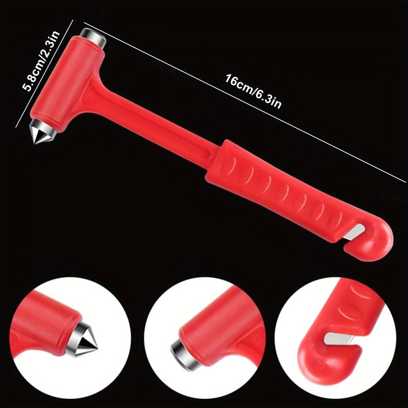 4pcs Red Car Emergency Escape Hammer With Seat Belt Cutter Safety Tool For Roadside Rescue - Image 2