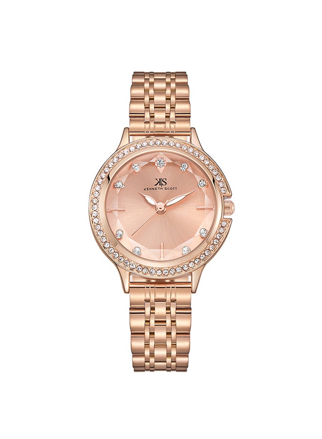KENNETH SCOTT Women's Analog Round Shape Stainless Steel Wrist Watch K23521-RBKK - 32 Mm - Image 1