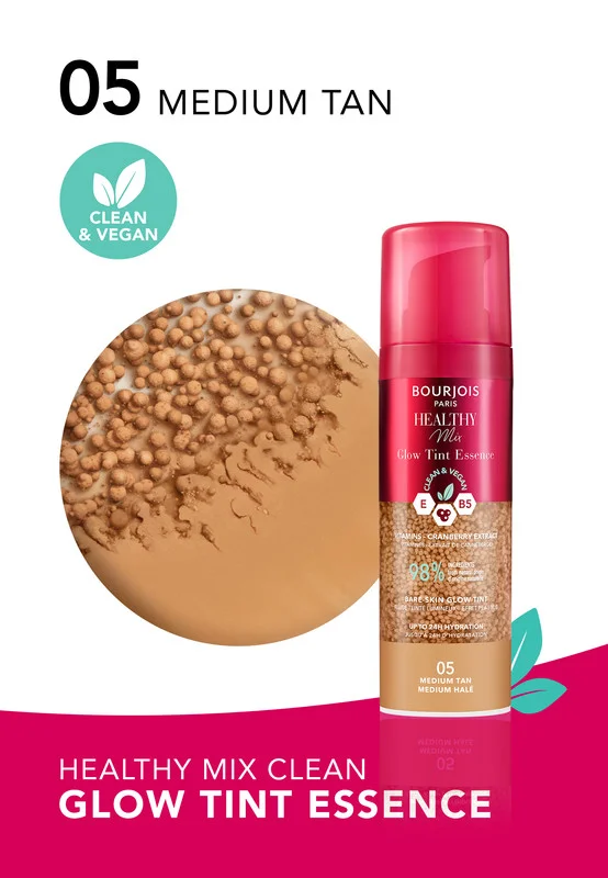 BOURJOIS PARIS Healthy Mix Glow Tint Essence - 05 - Medium Tan, 30ml