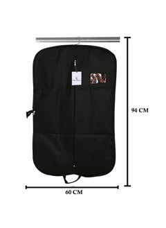 Kuber Industries Kuber Industries Blazer/Suit Cover|Easily Foldable & Non Woven Fabric|Bag with Zipper Closure (Black)  - Image 3