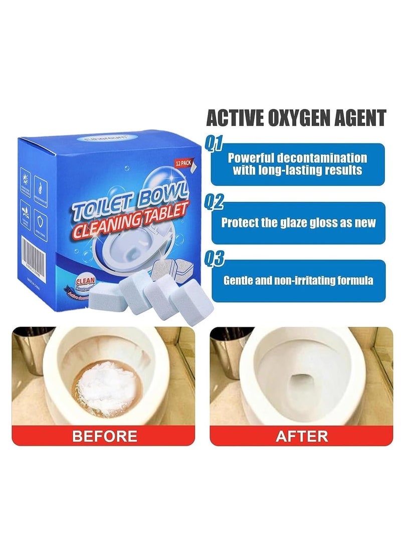 ULHYC - ULHYC Toilet Bowl Cleaners, 12 Pack Automatic Sheets Toilet Bowl Cleaners, Long Lasting Toilet Cleaner Bottle, Slow-Releasing Toilet Tank Cleaners for Deodorizing & Descaling - Image 1