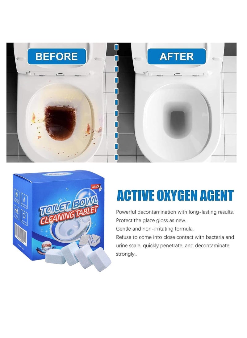 ULHYC - ULHYC Toilet Bowl Cleaners, 12 Pack Automatic Sheets Toilet Bowl Cleaners, Long Lasting Toilet Cleaner Bottle, Slow-Releasing Toilet Tank Cleaners for Deodorizing & Descaling - Image 1