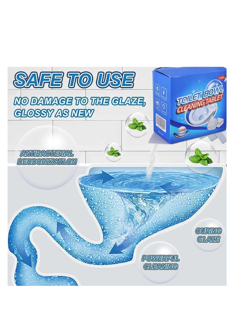 ULHYC - ULHYC Toilet Bowl Cleaners, 12 Pack Automatic Sheets Toilet Bowl Cleaners, Long Lasting Toilet Cleaner Bottle, Slow-Releasing Toilet Tank Cleaners for Deodorizing & Descaling - Image 1