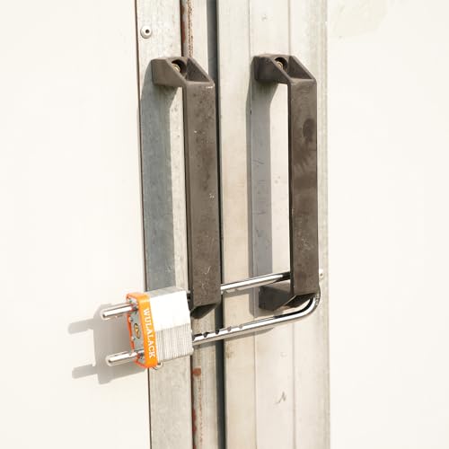 WULALACK Padlock with Key, WULALACK 2 inch Wide Heavy Duty Laminated Steel Keyed Padlock with Adjustable Shackle, Long Shackle Pad Lock with 2 Keys - Image 5