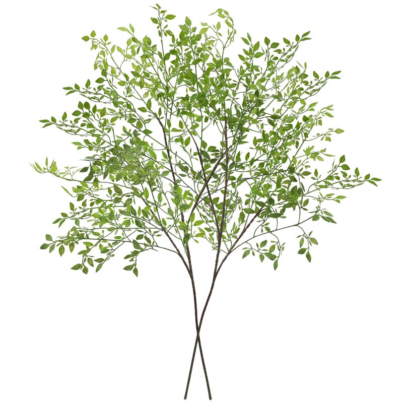 CEWOR Artificial Plants 2PCS 43.3 Inch Green Nandina Tall Plants for Wedding Shop Garden Office Home DÃ©cor Greenery Stems Fake Branches for Vase Indoor - Image 1