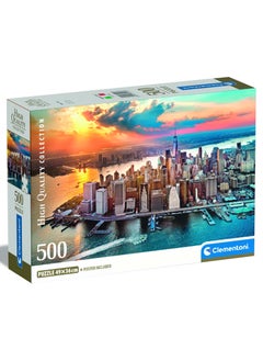 Clementoni Clementoni Puzzle HQC New York+Poster 500 Pieces | Jigsaw Puzzle | Puzzle for Adults | Challenging Puzzle | Perfect for Stress Reliever and Puzzle Lovers | Made in Italy  - Image 1