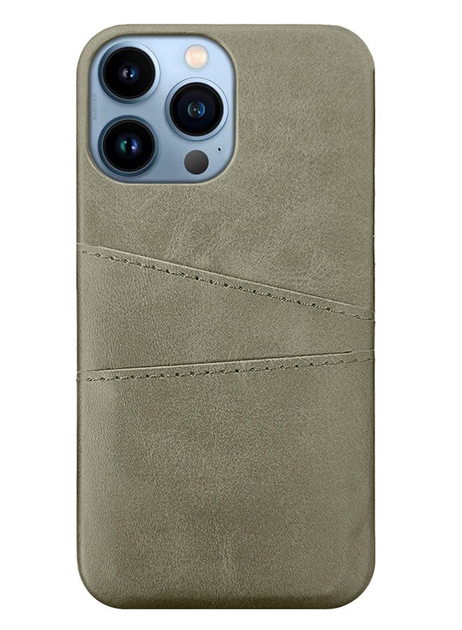 CATANES iPhone 13 Pro Max Case Cover Leather with Card Holder for Men Women Phone Case - Grey  - Image 2