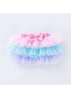 We Happy 4 Pieces Baby Girl Birthday Costume Newborn Princess Theme 1st Birthday ONE Printed Party Wear with Tutu Skirt, Cake Topper and Floral Headband  - Image 3