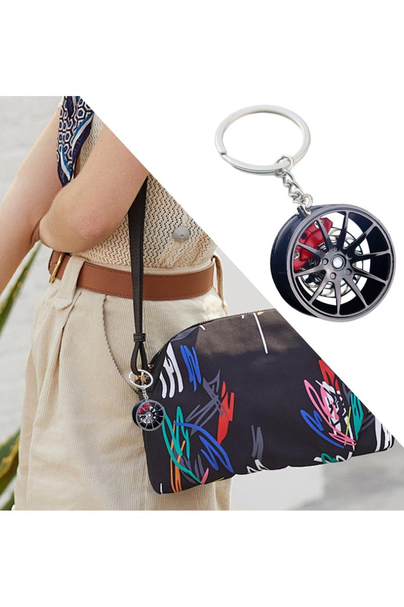 CMGTYYD. سلسلة مفاتيح على شكل محور العجلة | سلسلة مفاتيح على شكل حافة العجلة، سلسلة مفاتيح معدنية على شكل حافة عجلة سيارة، سلسلة مفاتيح للديكور الداخلي للرجال - Image 3