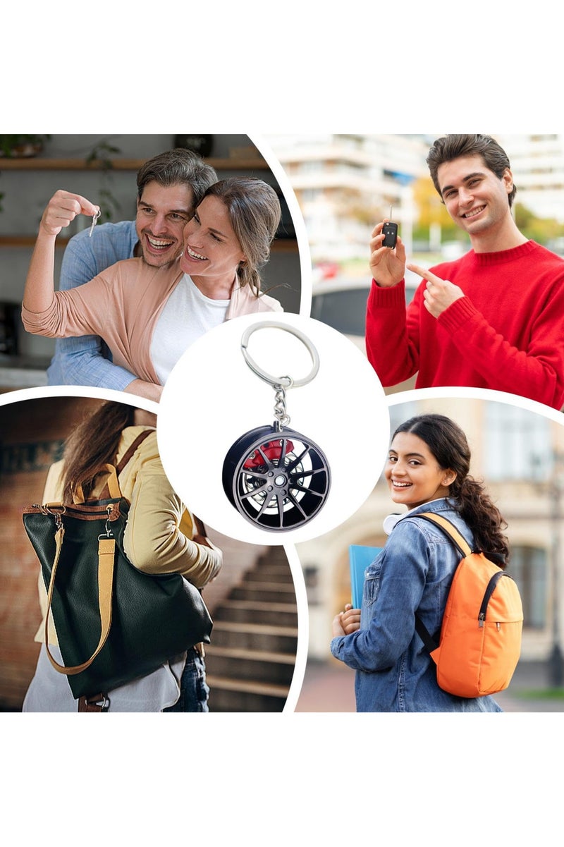 CMGTYYD. سلسلة مفاتيح على شكل محور العجلة | سلسلة مفاتيح على شكل حافة العجلة، سلسلة مفاتيح معدنية على شكل حافة عجلة سيارة، سلسلة مفاتيح للديكور الداخلي للرجال - Image 4