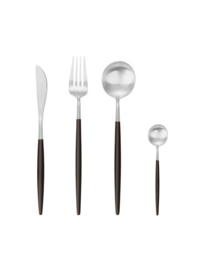 4pcs Stainless Steel Flatware Silverware Stainless Steel Flatware Silverware Travel Cutlery Tableware Include Knife & Fork & Spoon Utensils for Kitchens, Dishwasher Safe - Image 2