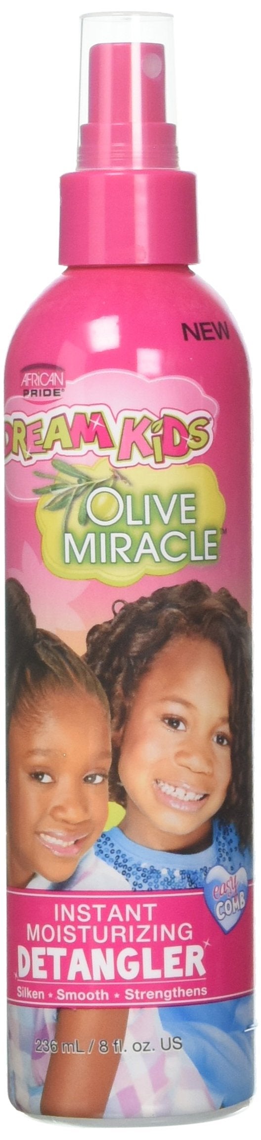African Pride Dream Kids Olive Miracle Instant Moisture Detangler, Restores Natural Coils & Curls, Adds Moisture & Controls Frizz, 8 Oz - Image 4