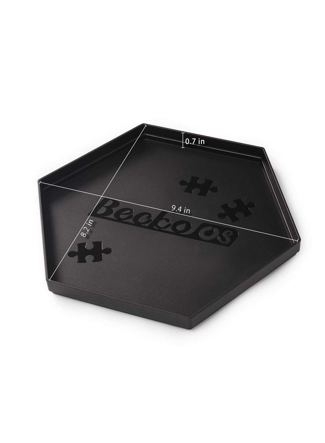 Becko US Becko Stackable Puzzle Sorting Trays Jigsaw Puzzle Sorters With Lid Puzzle Accessory For Puzzles Up To 1500 Pieces 8 Hexagonal Trays (Black) - Image 3