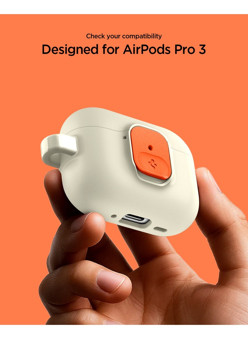 Spigen Nano Pop AirPods Pro 3 Case with Secure Lock and Carabiner, Hybrid Cover Compatible with AirPods Pro 3rd Generation (2025) - Orange Beige - Image 2