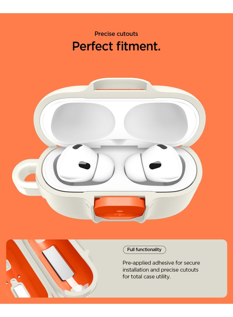 Spigen Nano Pop AirPods Pro 3 Case with Secure Lock and Carabiner, Hybrid Cover Compatible with AirPods Pro 3rd Generation (2025) - Orange Beige - Image 5