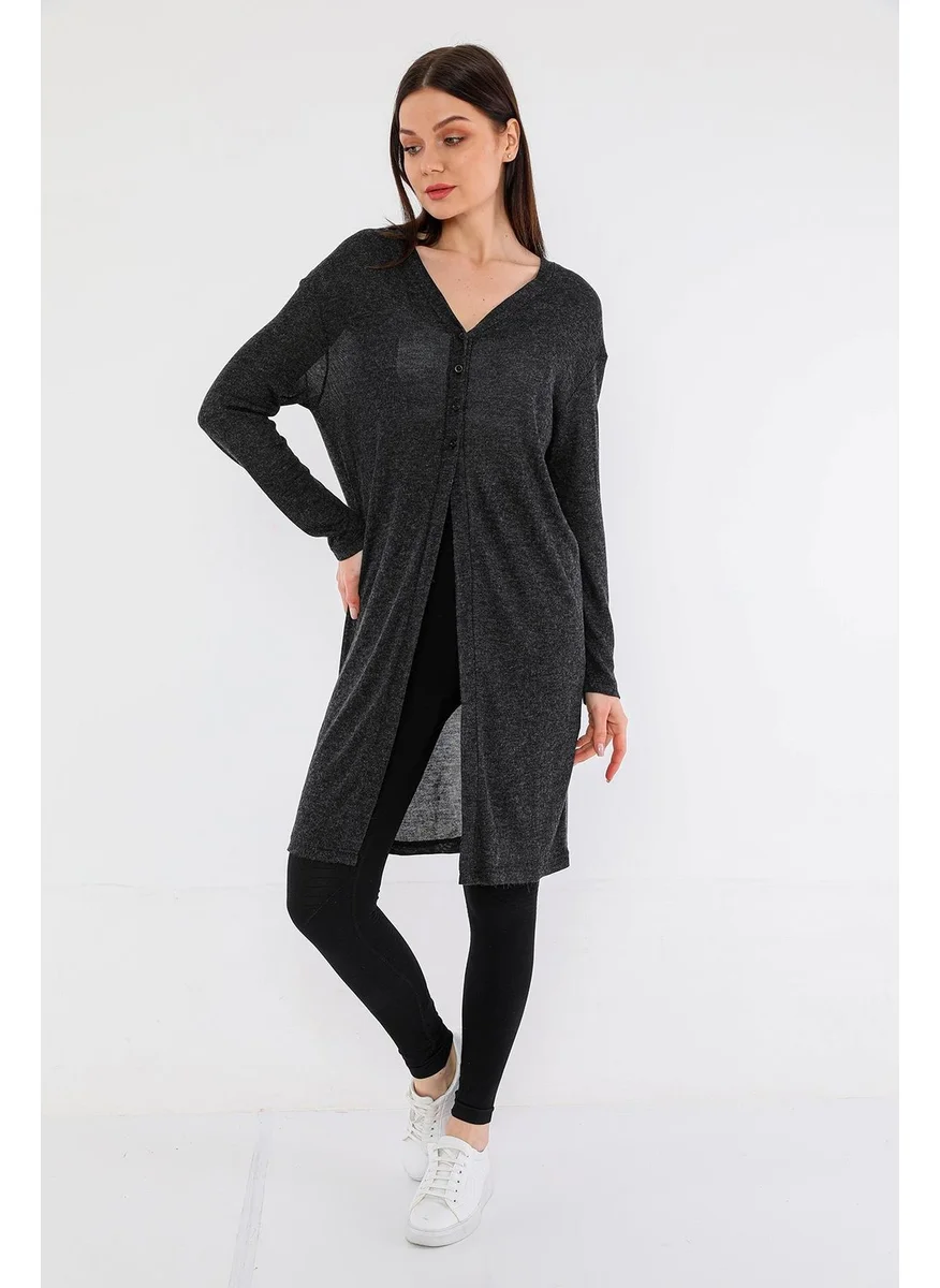 Alexander Gardi Alexandergardi Wool Look Buttoned Thin Cardigan (B21-102101)