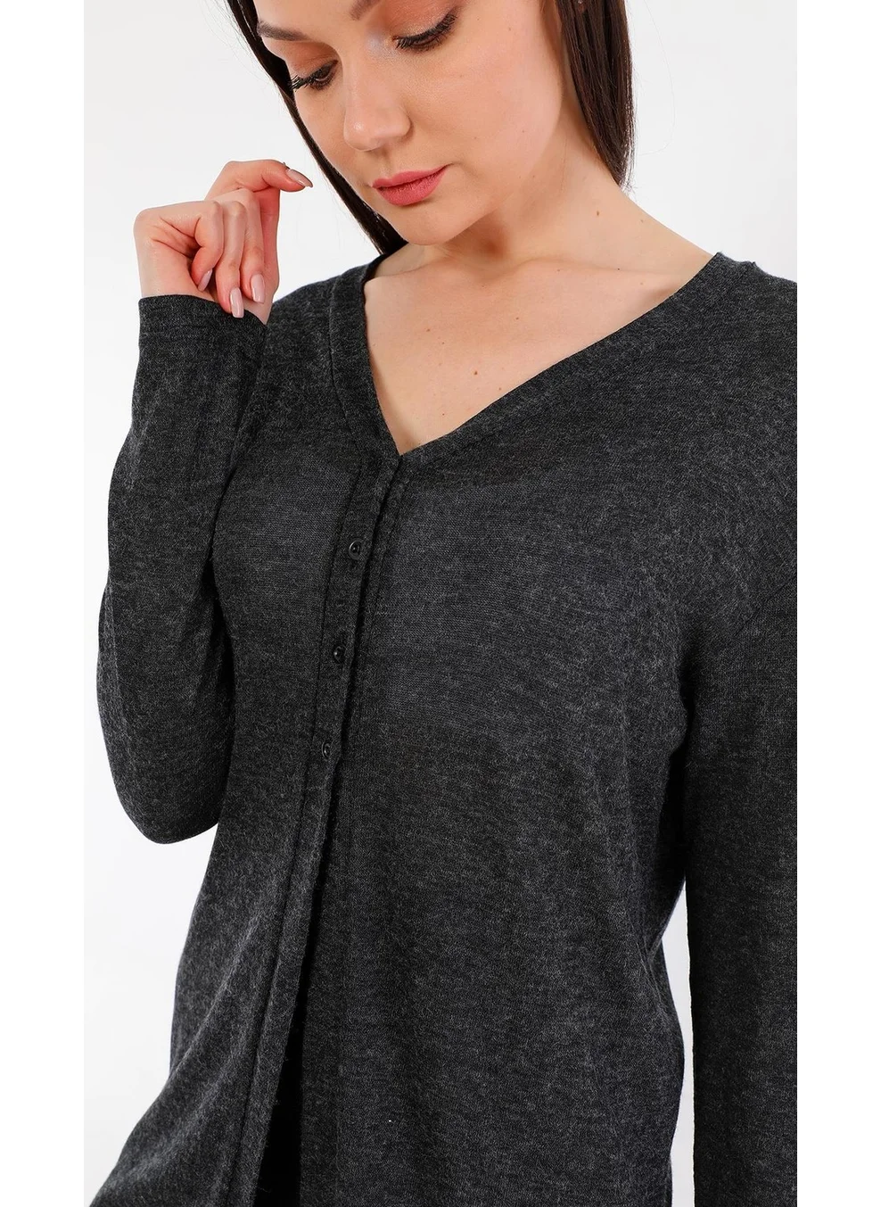 Alexander Gardi Alexandergardi Wool Look Buttoned Thin Cardigan (B21-102101)