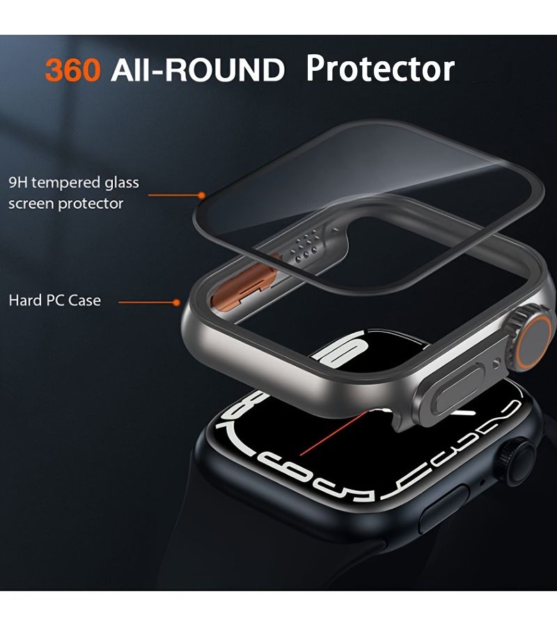 2in1 Rugged Sport Bands With All Round Protector Case For Apple Watch Series 11 10 9 8 7 SE 6 5 4 46mm 45mm 44mm 42mm 41mm 40mm Rose Golden Vintage Rose Metal Connector Sport Strap 9H Tempered Glass Hard PC - Image 5