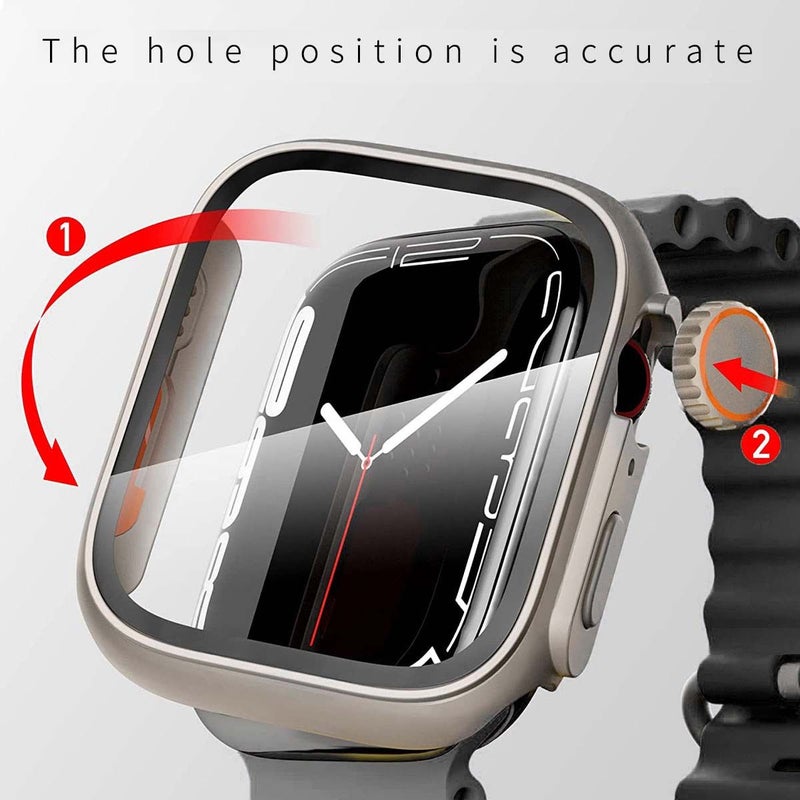 2in1 Rugged Sport Bands With All Round Protector Case For Apple Watch Series 11 10 9 8 7 SE 6 5 4 46mm 45mm 44mm 42mm 41mm 40mm Rose Golden Vintage Rose Metal Connector Sport Strap 9H Tempered Glass Hard PC - Image 4