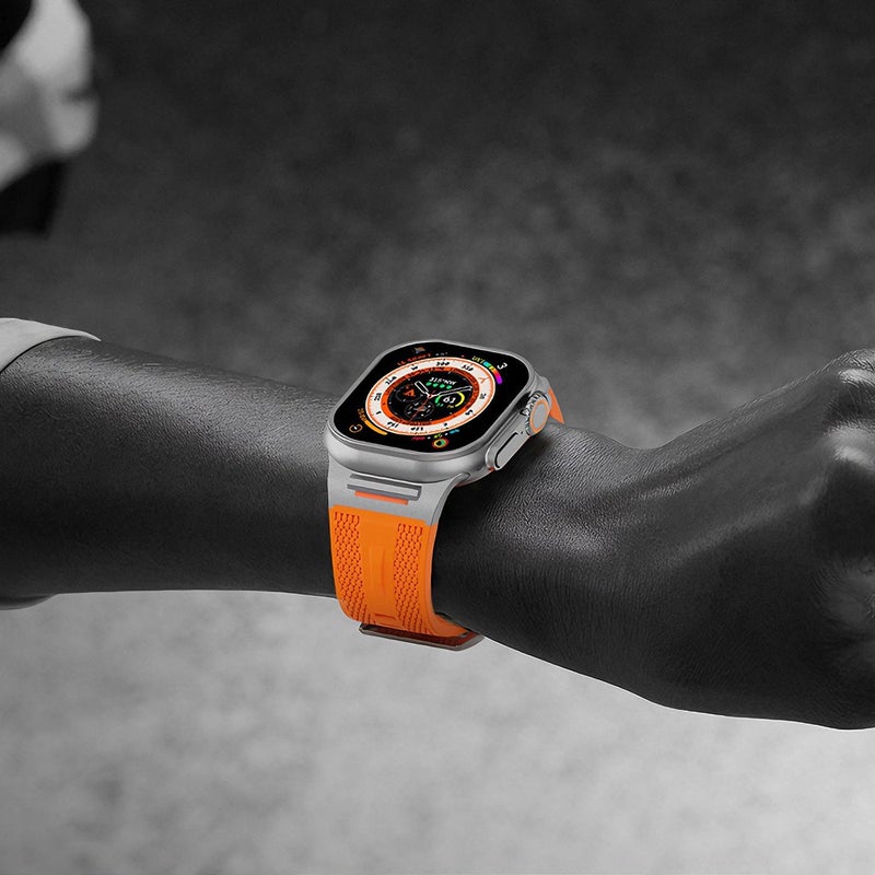 2in1 Rugged Sport Bands With All Round Protector Case For Apple Watch Series 11 10 9 8 7 SE 6 5 4 46mm 45mm 44mm 42mm 41mm 40mm Rose Golden Vintage Rose Metal Connector Sport Strap 9H Tempered Glass Hard PC - Image 3