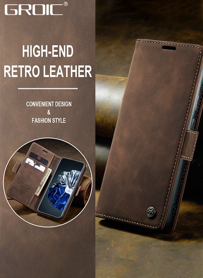 GROIC For Huawei P60pro/ Huawei P60 Case, Luxury Leather Wallet Cover, Leather Wallet Case Classic Design with Card Slot and Magnetic Flip Flip Folding Case 6.67''  - Image 2