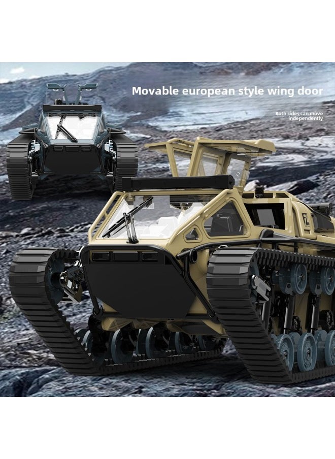 JJRC Product Rotary Drift Multi-terrain Off-road Remote Control Car Simulation Full Scale Tracked Tank Model Toy-Color:Desert Yellow