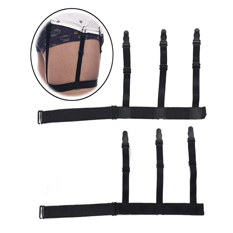 Mens Anti-Wrinkle Shirt Garters Nylon Wallet Clip  - Image 2