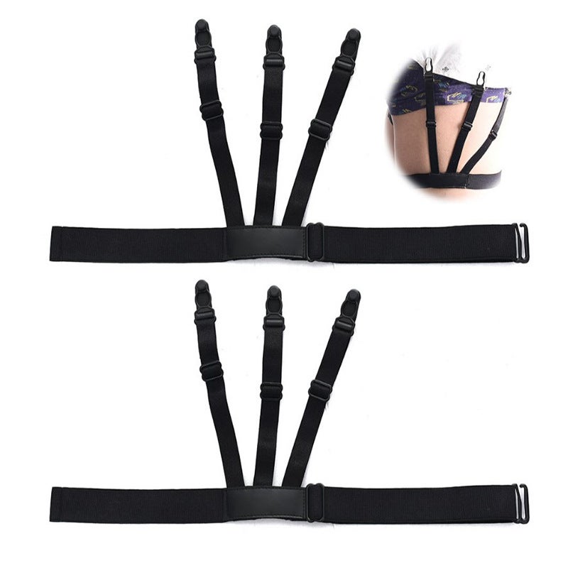 Mens Anti-Wrinkle Shirt Garters Nylon Wallet Clip  - Image 1