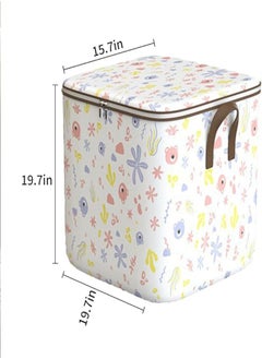 KASTWAVE 100L Large Storage Chest, Clothes Organizer Box Foldable Blanket Quilt Zipper Storage Bags with Handle, Moving Luggage Bags, Large Capacity Thick Fabric Storage Boxes for Toys, Clothing Storage Boxes  - Image 2