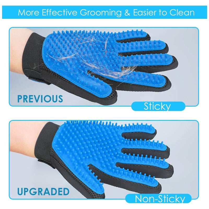 DOCROK Pet Hair Remover Glove, Enhance Pet Grooming Glove with Deshedding Glove for Dog and Cat, 1 Pack Right Hand Gentle De-Shedding Glove Brush, Blue - Image 3
