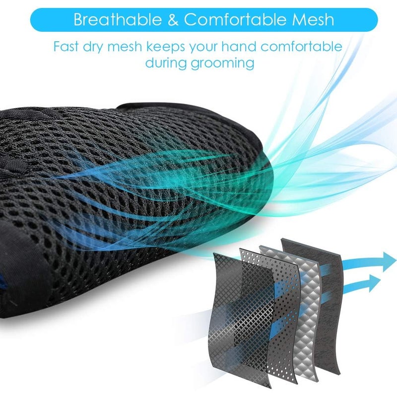 DOCROK Pet Hair Remover Glove, Enhance Pet Grooming Glove with Deshedding Glove for Dog and Cat, 1 Pack Right Hand Gentle De-Shedding Glove Brush, Blue - Image 4