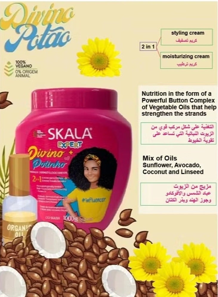 SKALA Divino Potinho Kids 2 in 1 Hair Treatment Cream - 1000 gm - Image 4