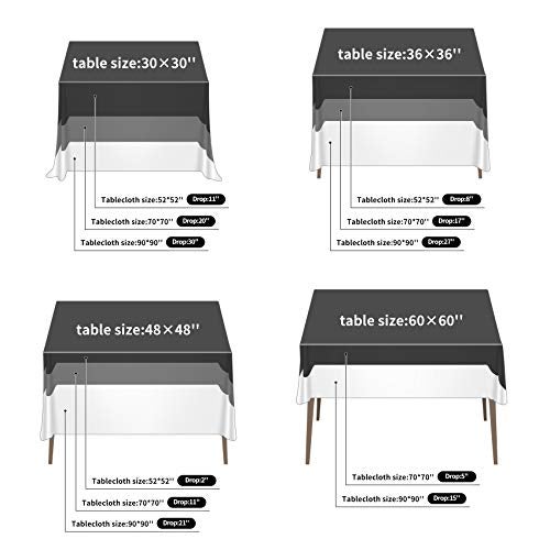 Ascoza 6pack 60x102 Inch Black Rectangular Tablecloth 6 Feet Table Cloth in Polyester Fabric for Wedding/Banquet/Restaurant/Parties - Image 4