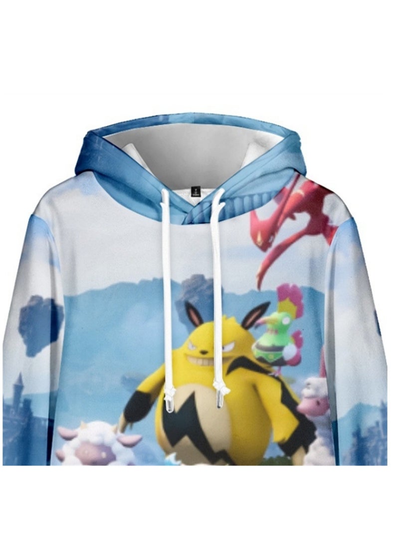 Palworld Phantom Beast Palu Animation Printed Hooded Sweatshirt for Adults and Children - Image 2